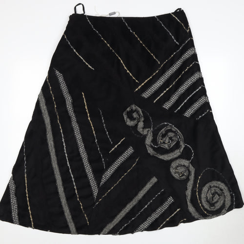 Per Una Women's Black A-Line Sequin Skirt Size 18