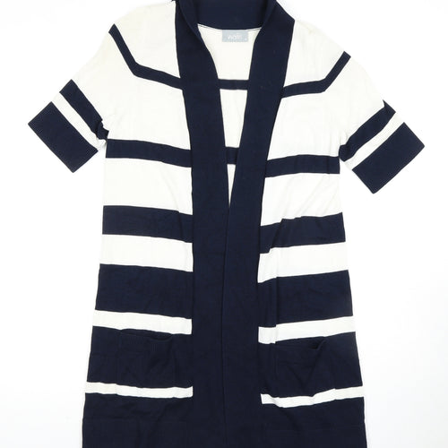 Wallis Women's Blue/White Striped Cardigan M