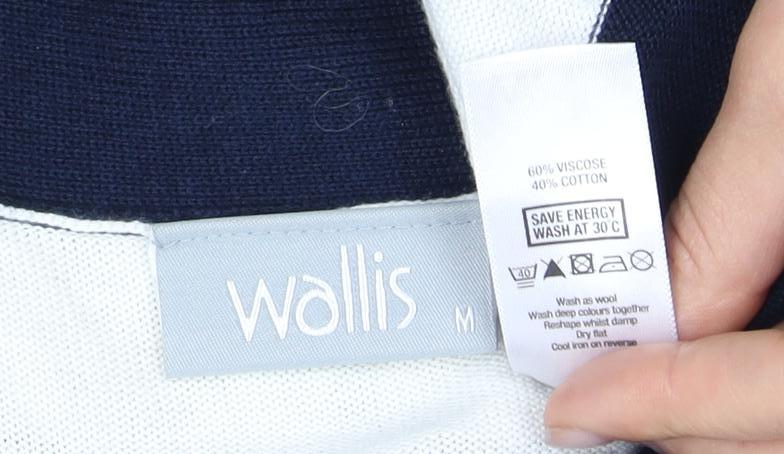 Wallis Women's Blue/White Striped Cardigan M