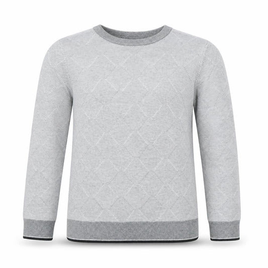 Next Boys Grey Argyle Pullover Jumper Size 7 Years, Cotton Comfort