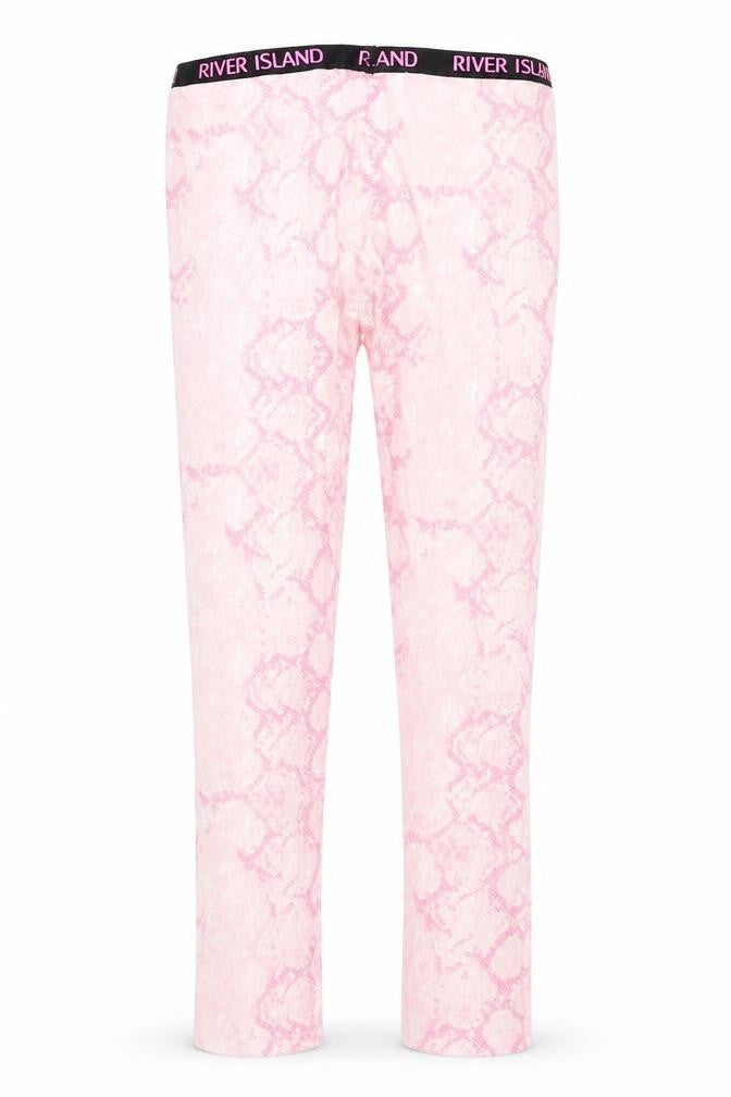 River Island Girls Pink Animal Print Leggings 9-10 Years