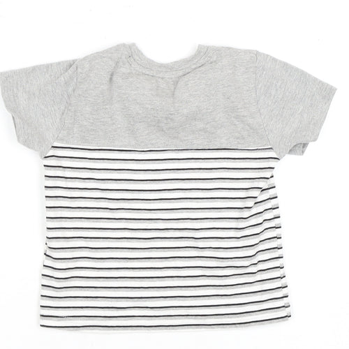 Firetrap Unisex Grey Striped T-Shirt 12-18 Months