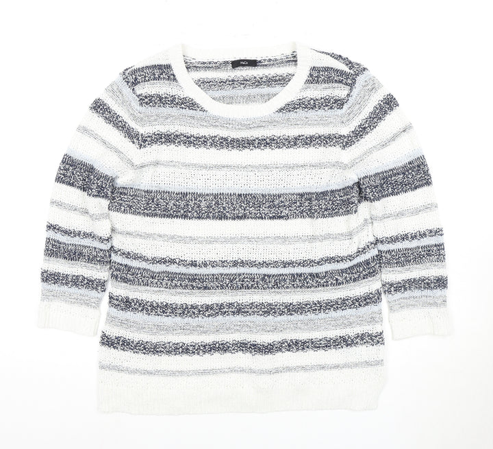 M&Co Women's Multicoloured Striped Pullover Jumper