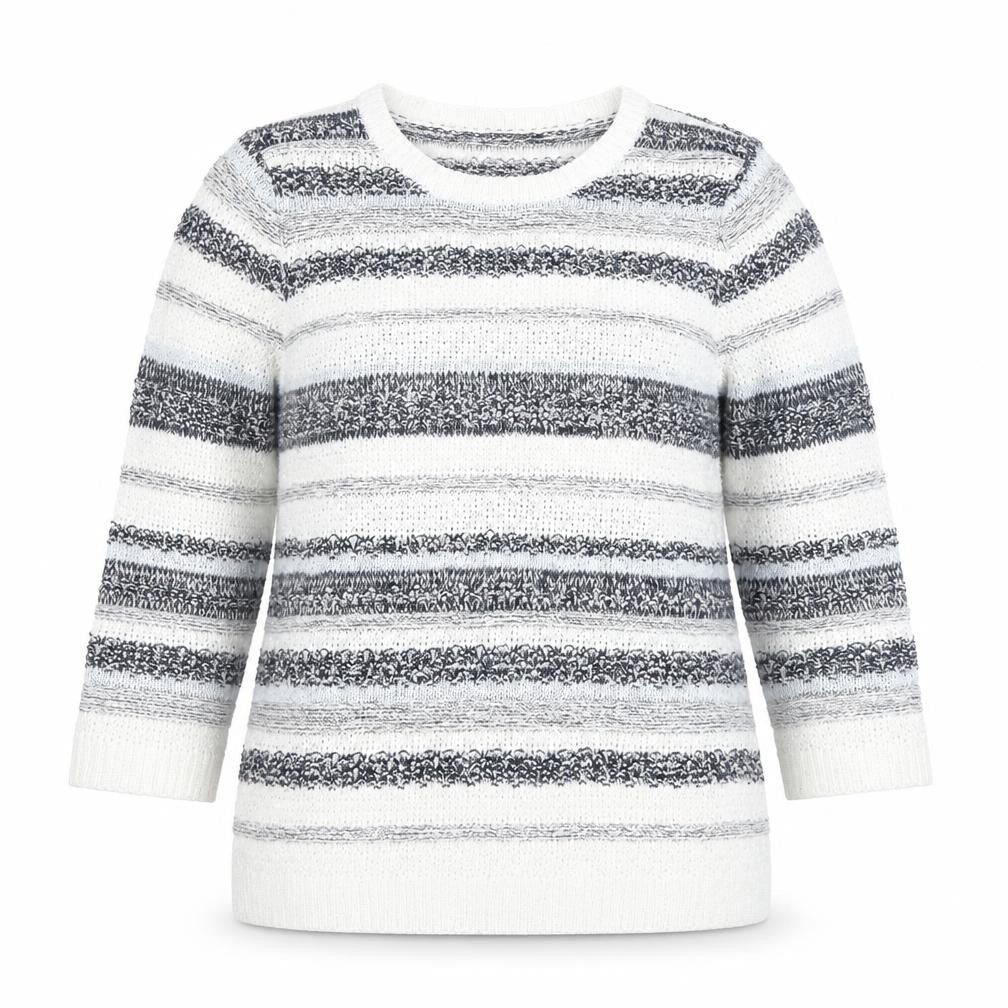 Front view of M&Co Women's Multicoloured Striped jumper