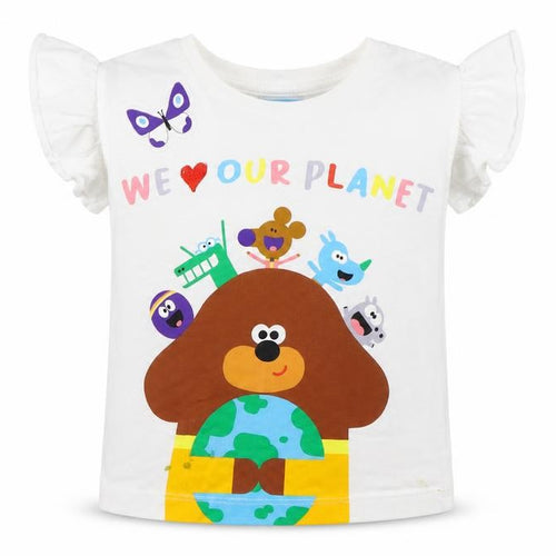 Hey Duggee White Unisex Baby T-Shirt 12-18 Months, Cartoon Graphic