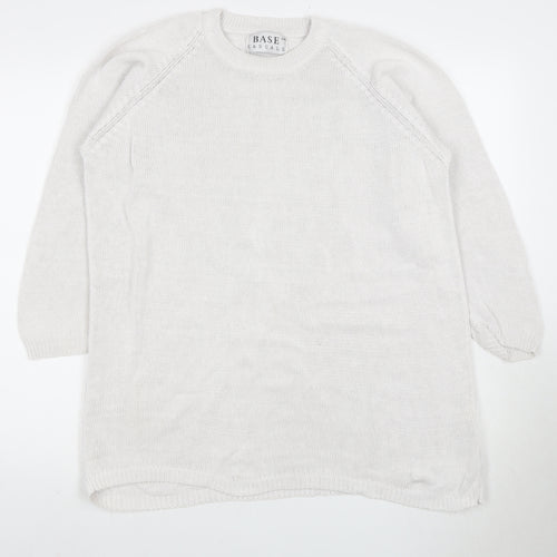 BASE CASUALS Women's White Pullover Jumper Size 8