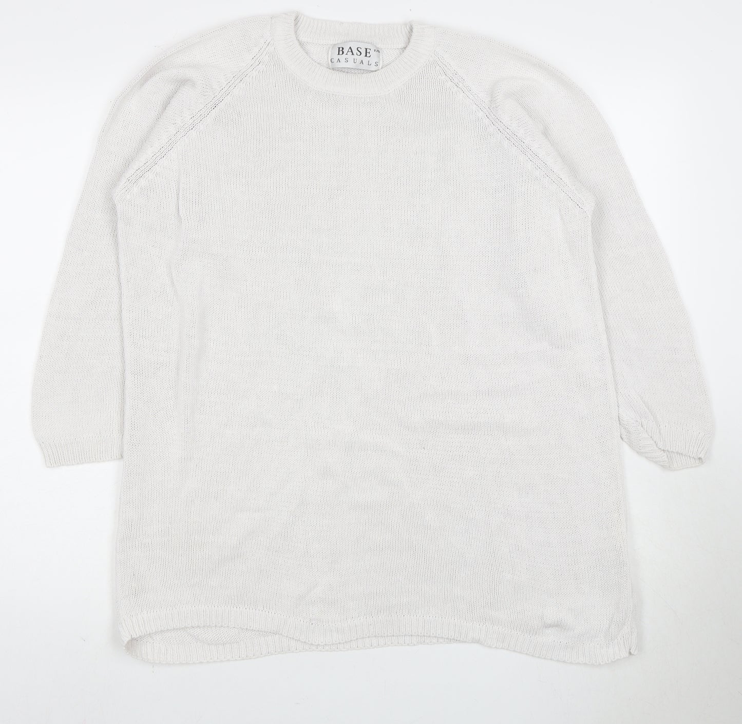 BASE CASUALS Women's White Pullover Jumper Size 8