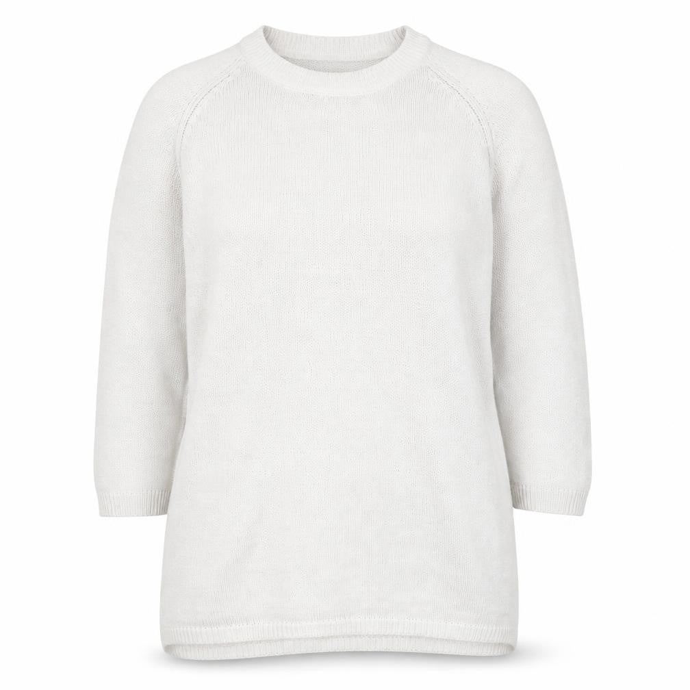Front view of BASE CASUALS Women's White jumper, size 8