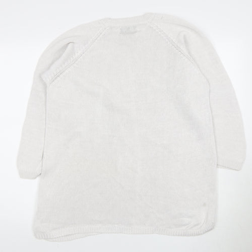 BASE CASUALS Women's White Pullover Jumper Size 8