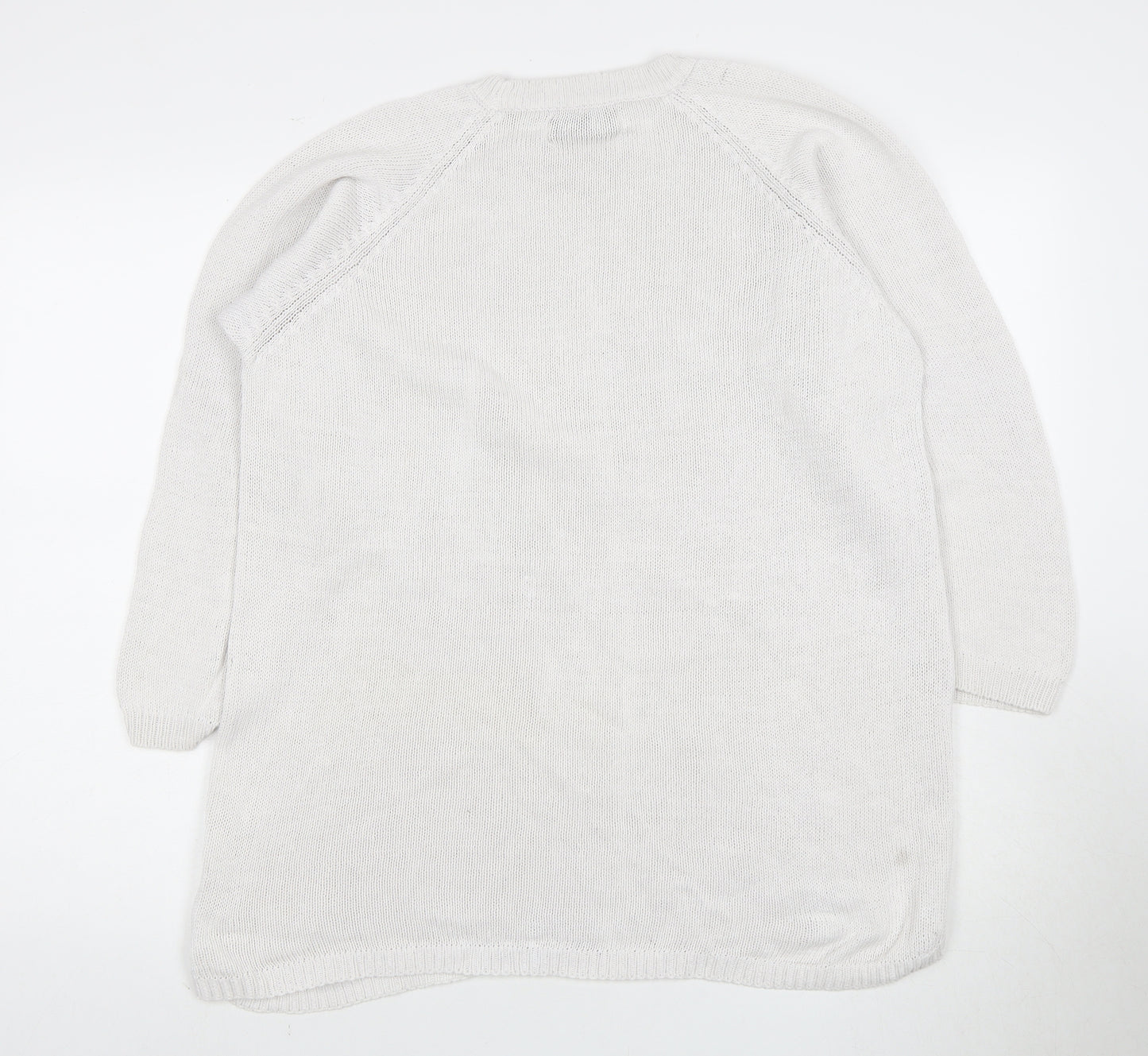 BASE CASUALS Women's White Pullover Jumper Size 8