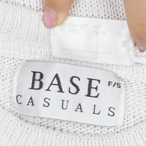 BASE CASUALS Women's White Pullover Jumper Size 8
