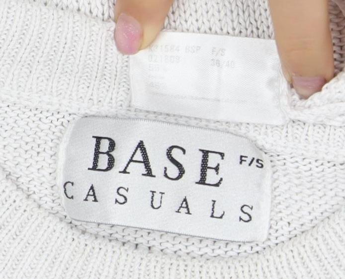 BASE CASUALS Women's White Pullover Jumper Size 8