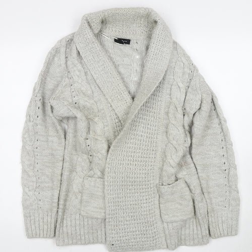 New Look Women's Grey Cable Knit Cardigan Size L