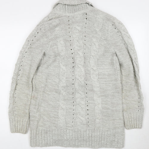 New Look Women's Grey Cable Knit Cardigan Size L