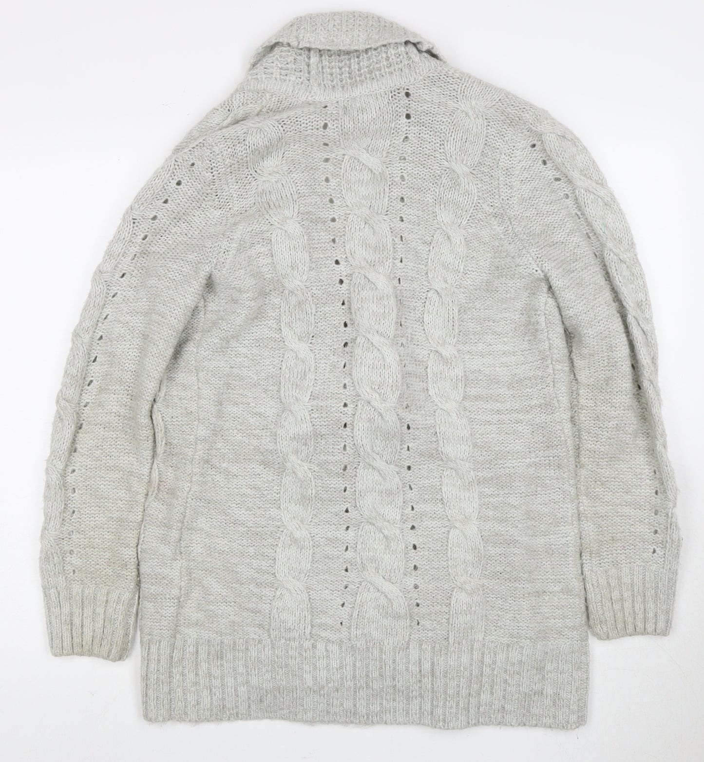 New Look Women's Grey Cable Knit Cardigan Size L