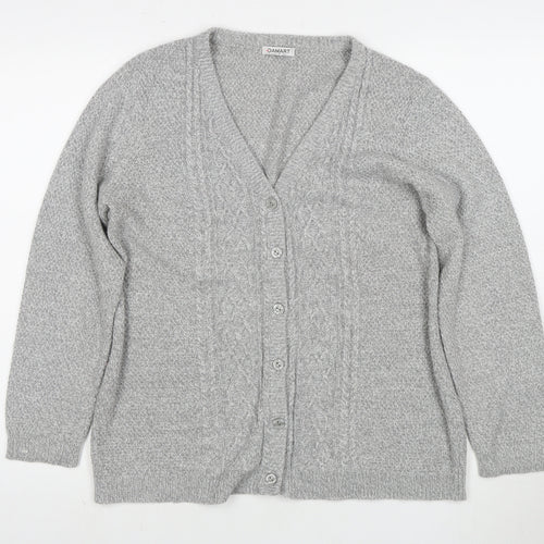 Damart Women's Grey V-Neck Cardigan UK 12