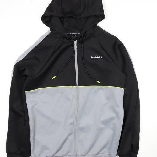 Bekkin Men's Black Full Zip Hoodie M