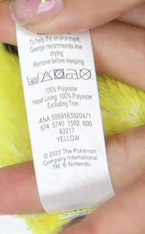 Pokémon Boys Yellow Pikachu Fleece Onesie 9-10 Years