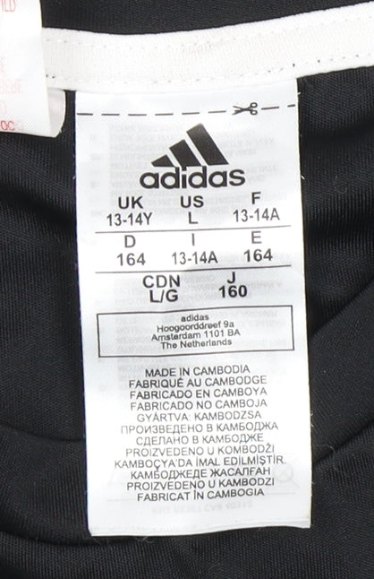 adidas Boys Black T-Shirt - Gym & Training, 13 Years