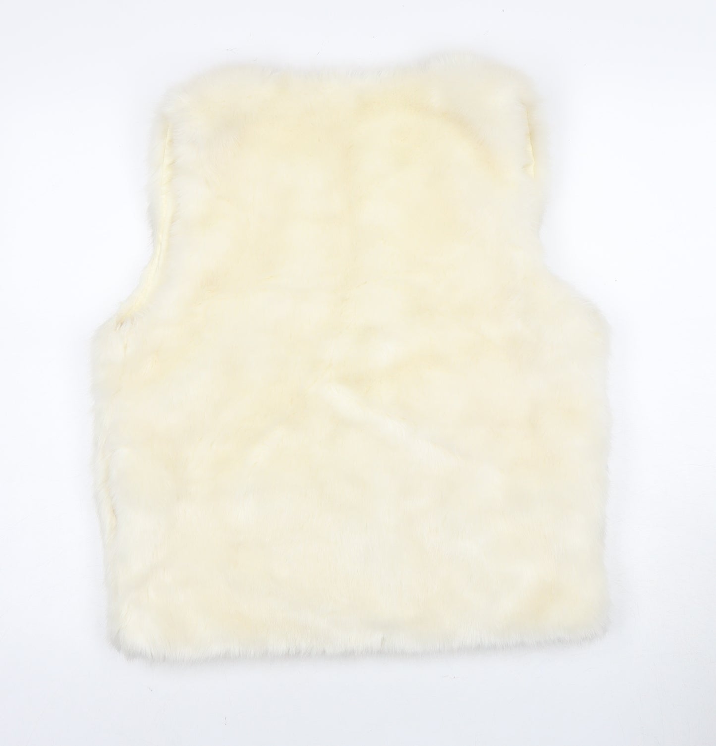 Topshop Ivory Faux Fur Waistcoat Size 12 Women