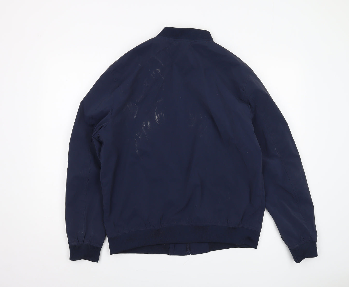 Zara Men's Blue Bomber Jacket, L, Casual Autumn Style