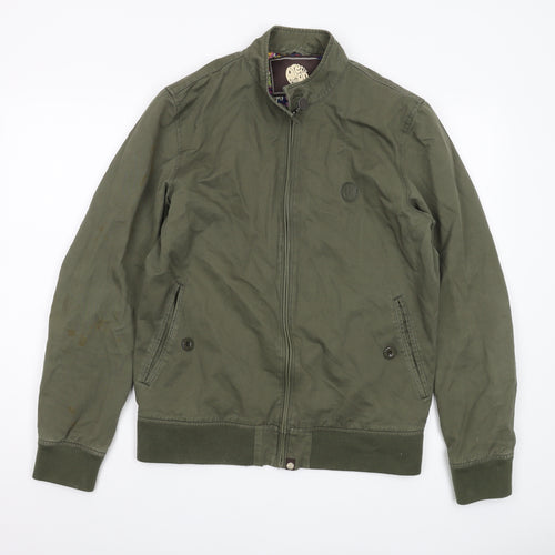 Pretty Green Men's Green Bomber Jacket - Medium
