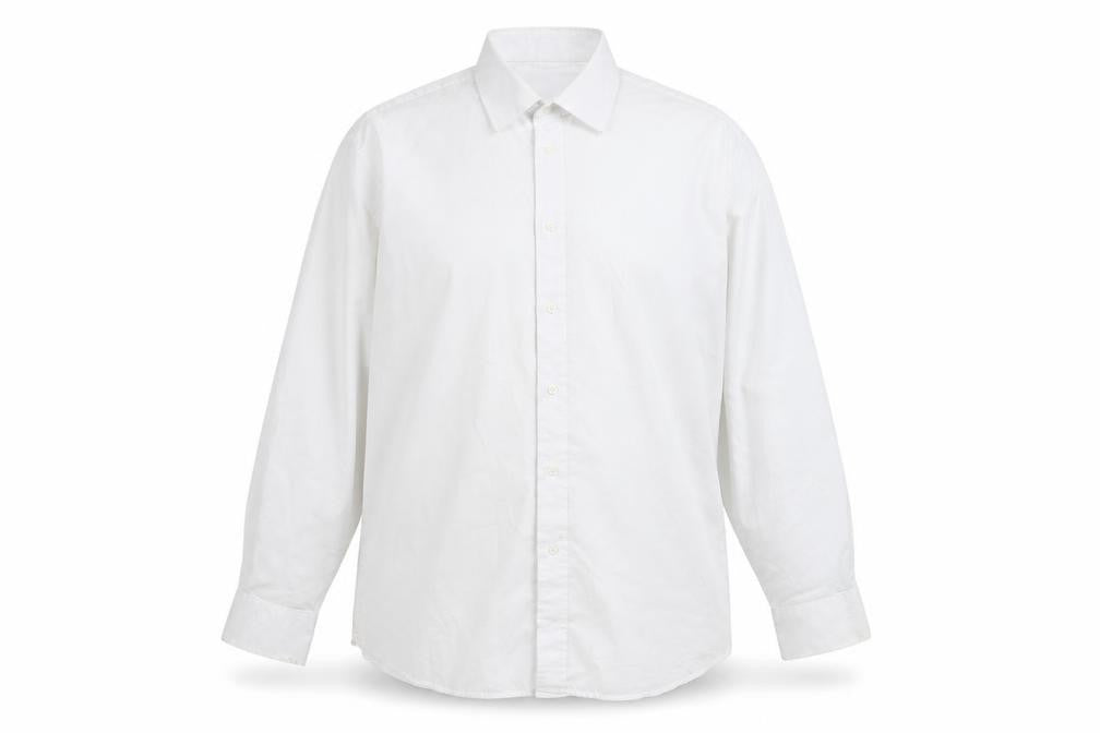 Front view of Greenwoods Men's White Regular Fit Long Sleeve Shirt