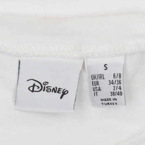 Disney White Sequin Chip T-Shirt for Unisex Adults
