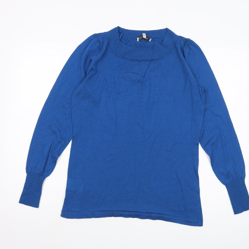 Laura Ashley Women's Blue High Neck Jumper UK 18