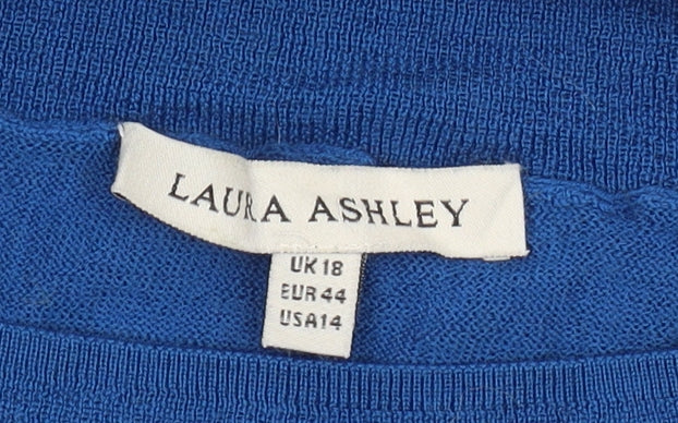 Laura Ashley Women's Blue High Neck Jumper UK 18