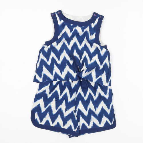 Next Girls Blue Chevron Playsuit, 4 Years, Sleeveless