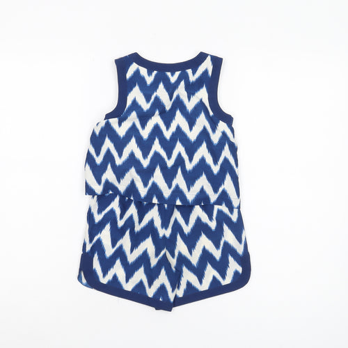 Next Girls Blue Chevron Playsuit, 4 Years, Sleeveless