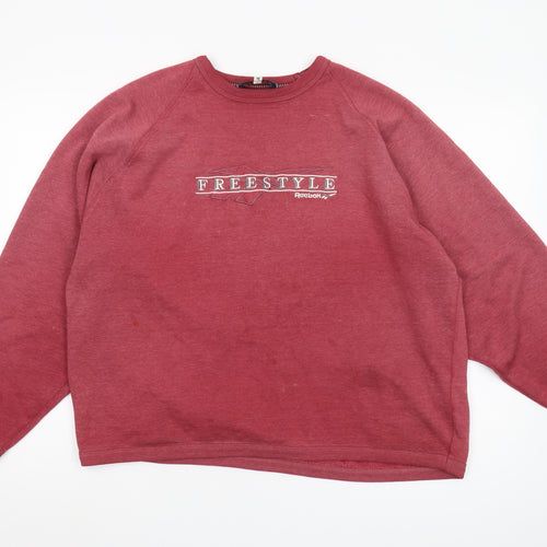 Reebok Women's Red Pullover Sweatshirt, Size 16, Logo Graphic