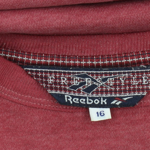 Reebok Women's Red Pullover Sweatshirt, Size 16, Logo Graphic