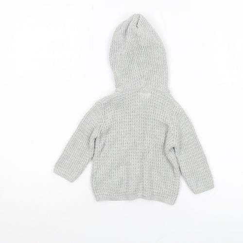 Mamas & Papas Baby Grey Hooded Cardigan 0-3 Months Unisex