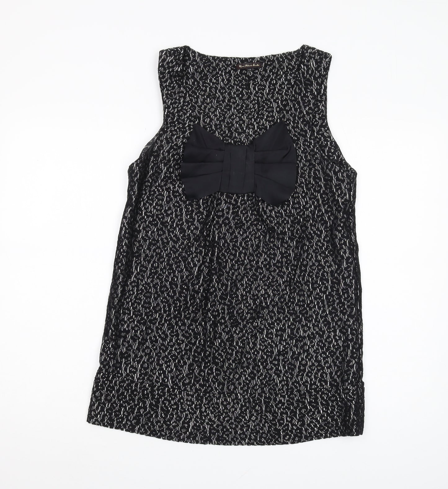 River Island Women's Black Bow Accent Sleeveless Top Size 12