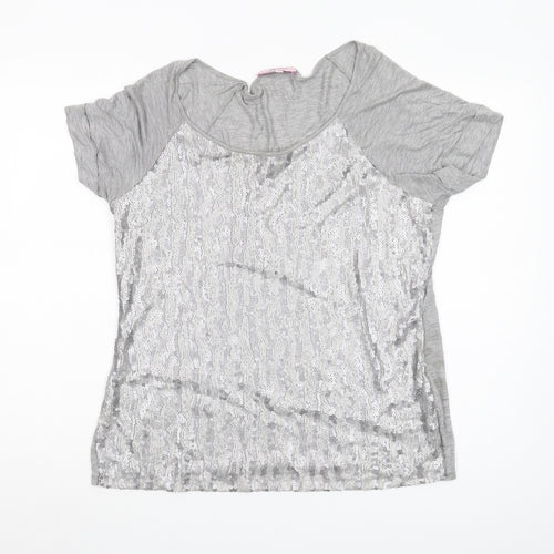 Marks and Spencer Grey Sequin Women's T-Shirt Size 14