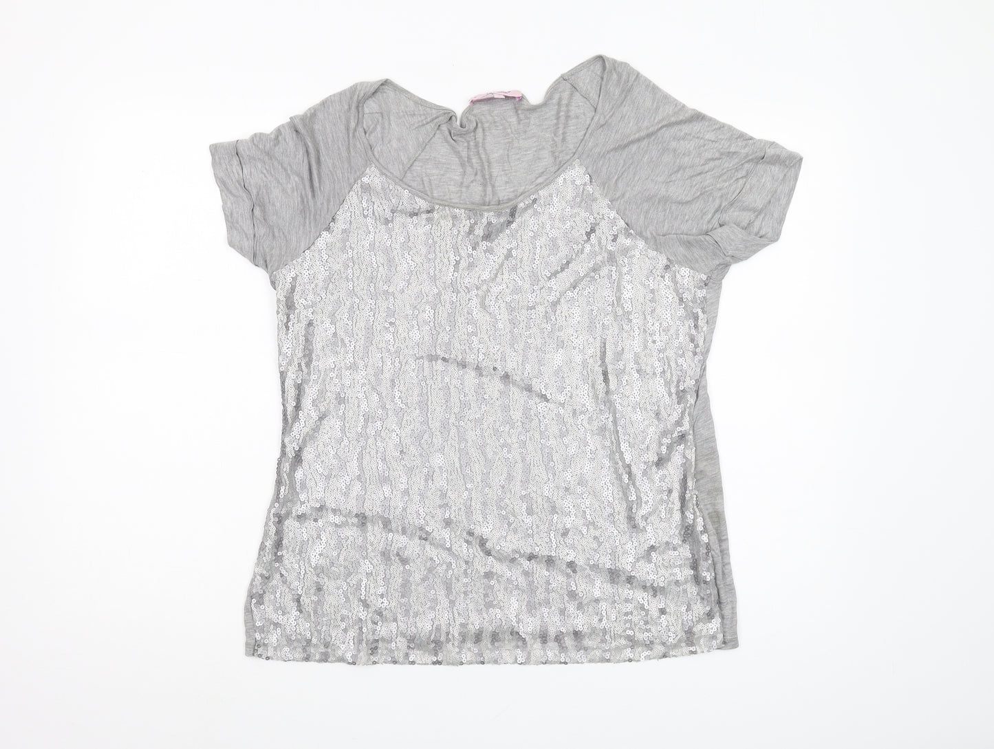 Marks and Spencer Grey Sequin Women's T-Shirt Size 14