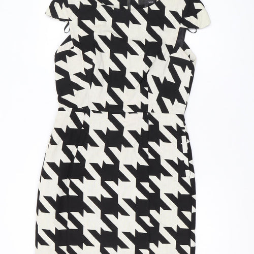 Next Women's Black & White Geometric Sheath Dress
