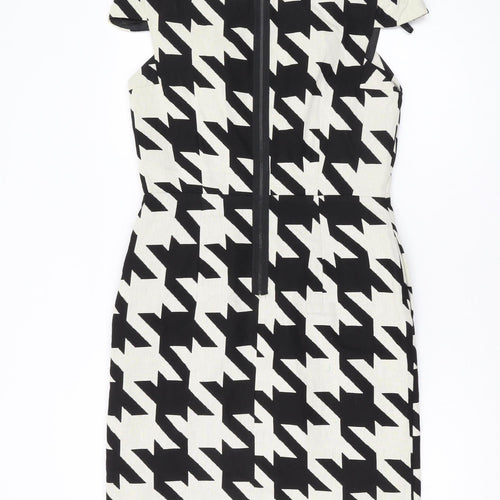 Next Women's Black & White Geometric Sheath Dress