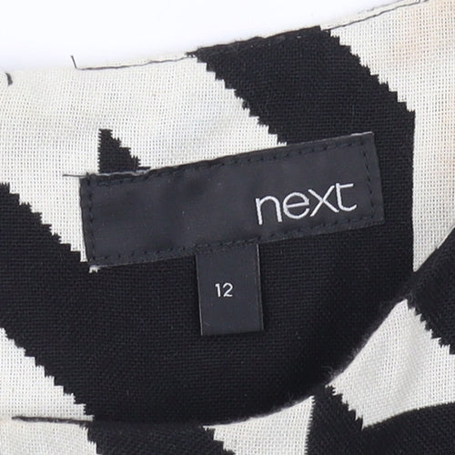 Next Women's Black & White Geometric Sheath Dress