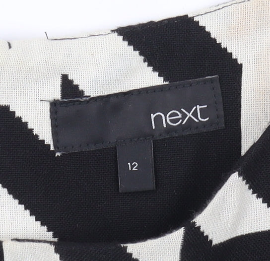 Next Women's Black & White Geometric Sheath Dress