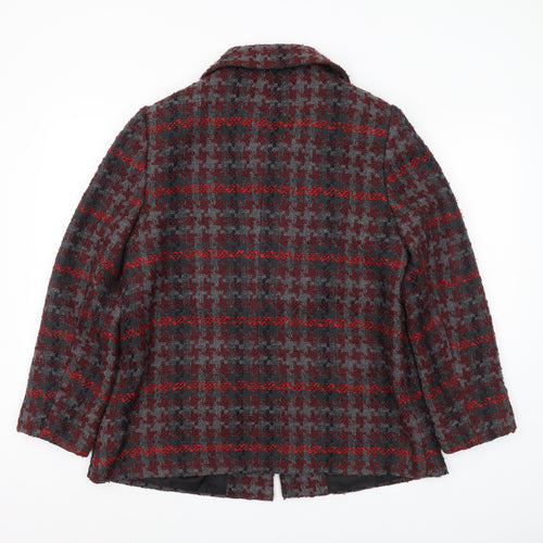 Isle Women's Multicoloured Check Pea Coat Size 14