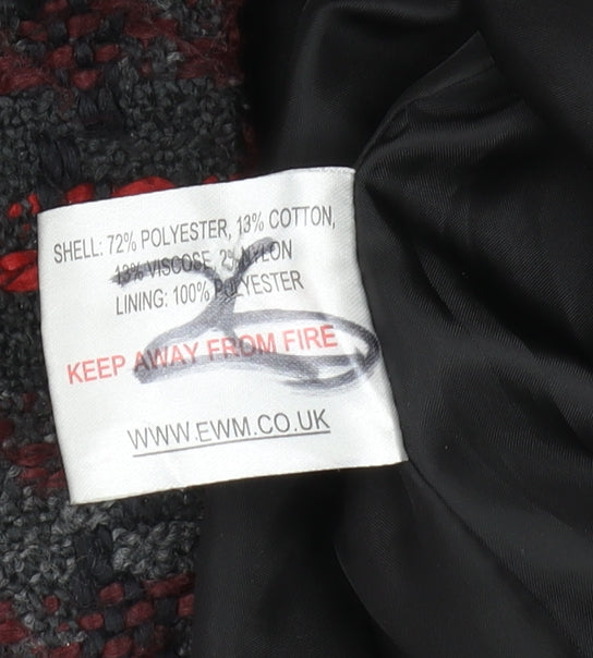 Isle Women's Multicoloured Check Pea Coat Size 14