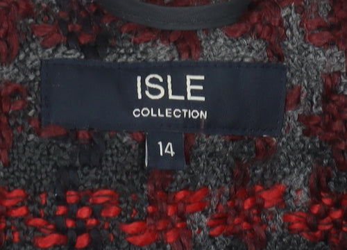 Isle Women's Multicoloured Check Pea Coat Size 14