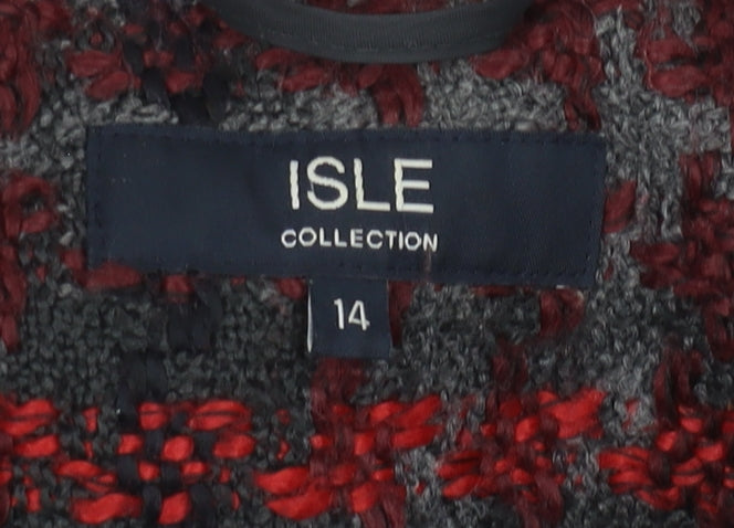 Isle Women's Multicoloured Check Pea Coat Size 14