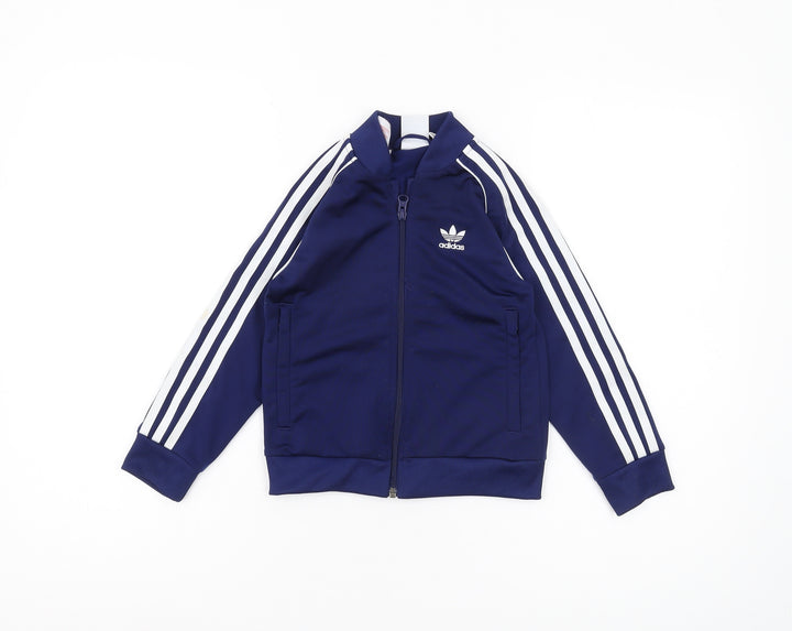 Adidas Boys Blue Full Zip Hoodie 2XS - Perfect for Every Season