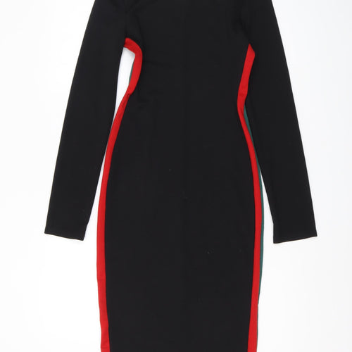 Zara Women's Black Bodycon Midi Dress Size S