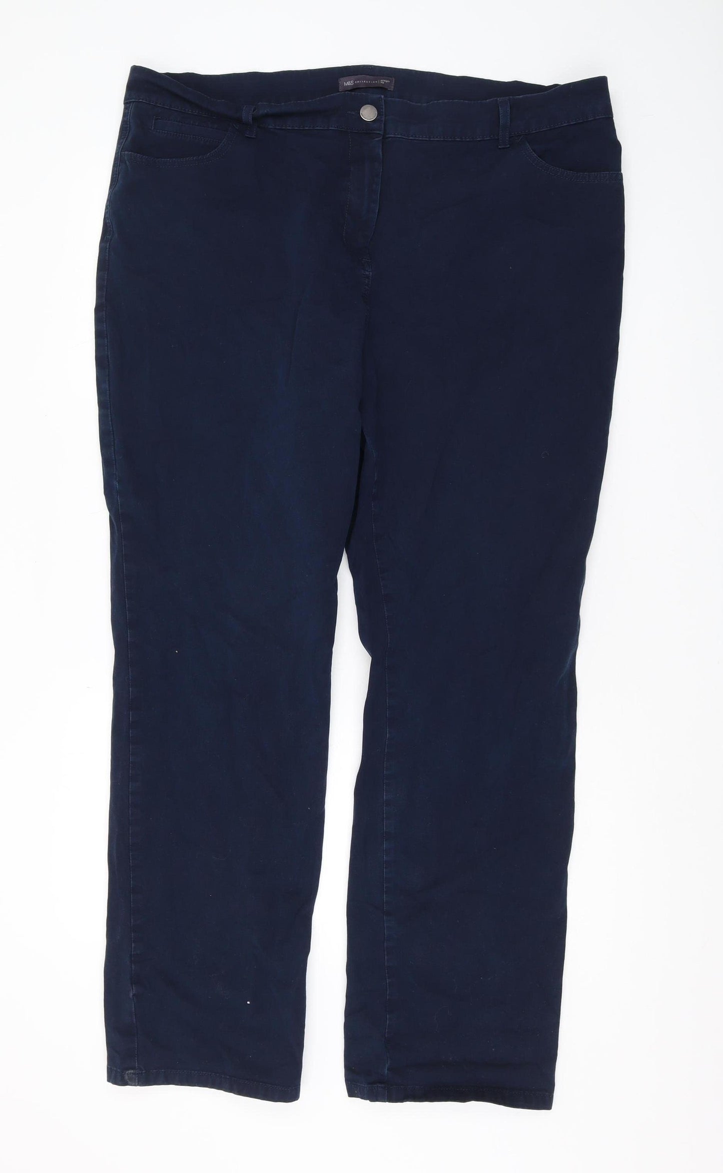 Marks and Spencer Women's Blue Chino Trousers, Size 22