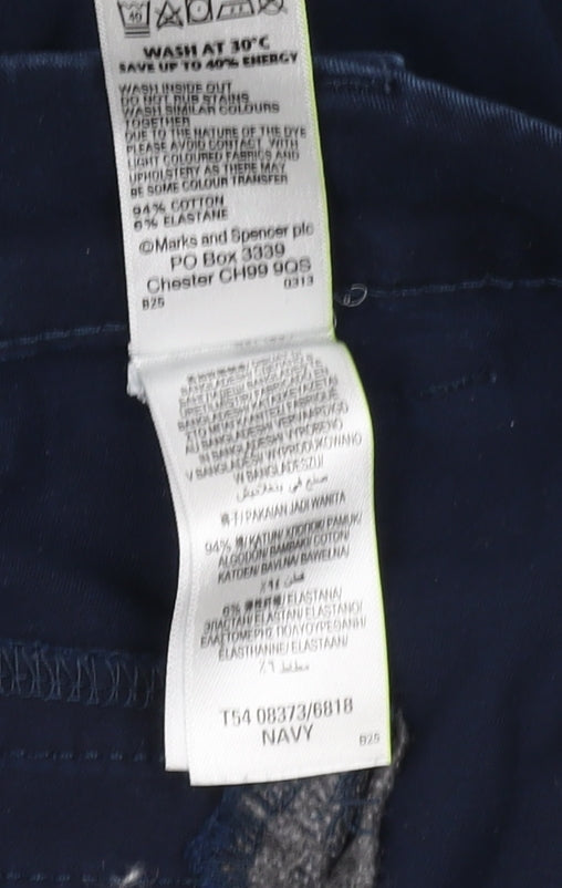 Marks and Spencer Women's Blue Chino Trousers, Size 22